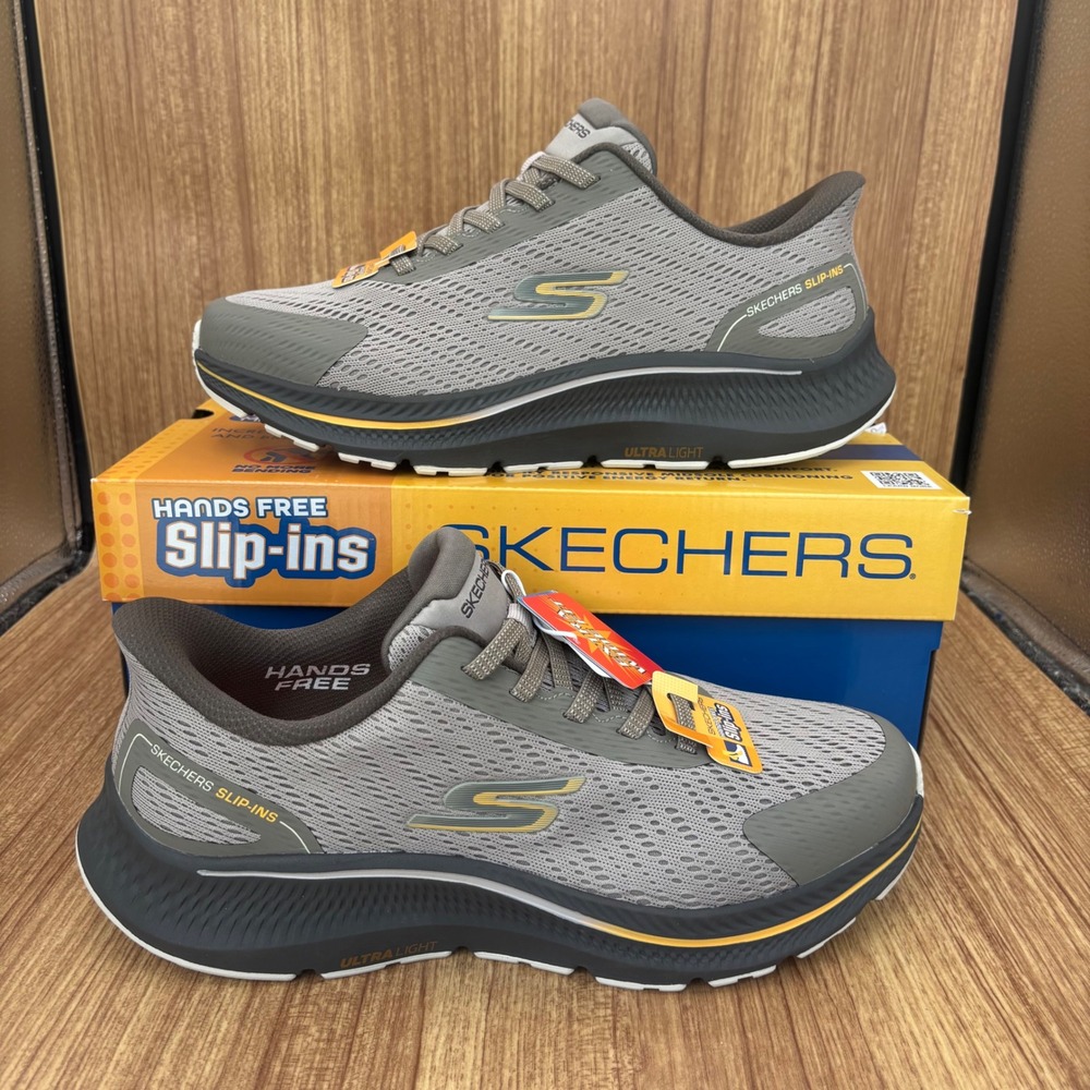 Skechers Go Run Consistent 2.0 Mens 8.5 Taupe Hands Free Slip-ins Extra Wide Fit